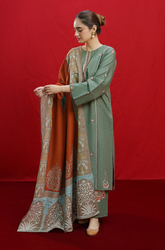 Urge - Winter 3PC Dhanak Embroidered Suit - SS0422